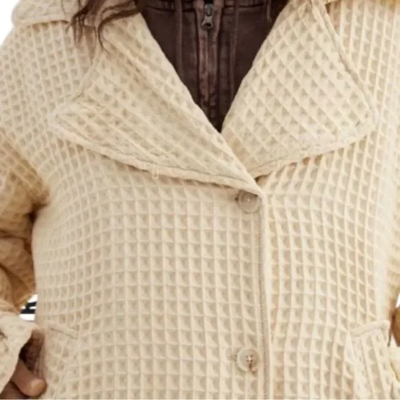 Urban Outfitters UO Emma Waffle Trench Jacket Coat NEW XS - Picture 4 of 4